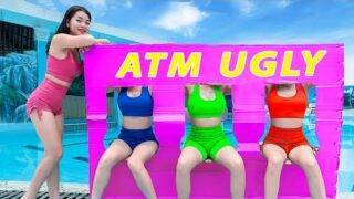 MACHINE ATMS UGLY GIRL PRANK BATTLE NERF Dr  IEGirl Nerf Guns LOL TIKTOK STRONG GIRL PRANK VTL